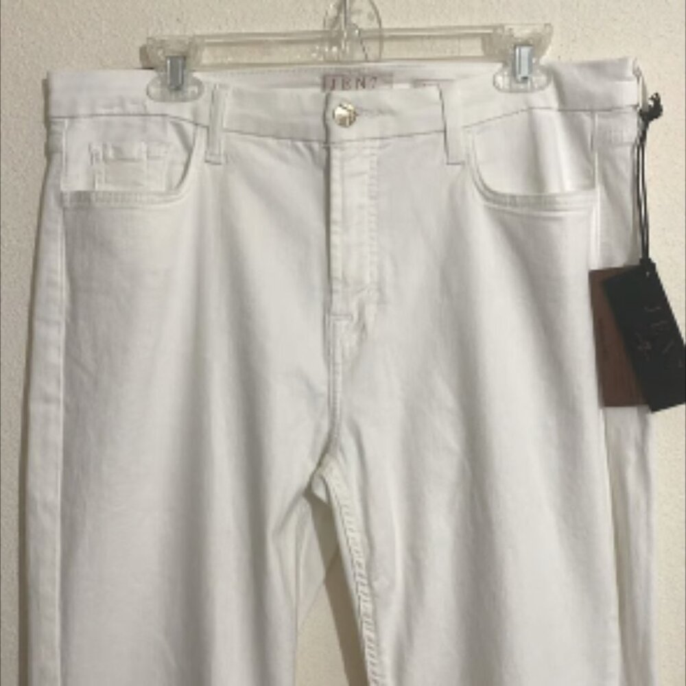 JEN7 by 7 for All Mankind Slim Straight White Jean Pants Women's Size 14